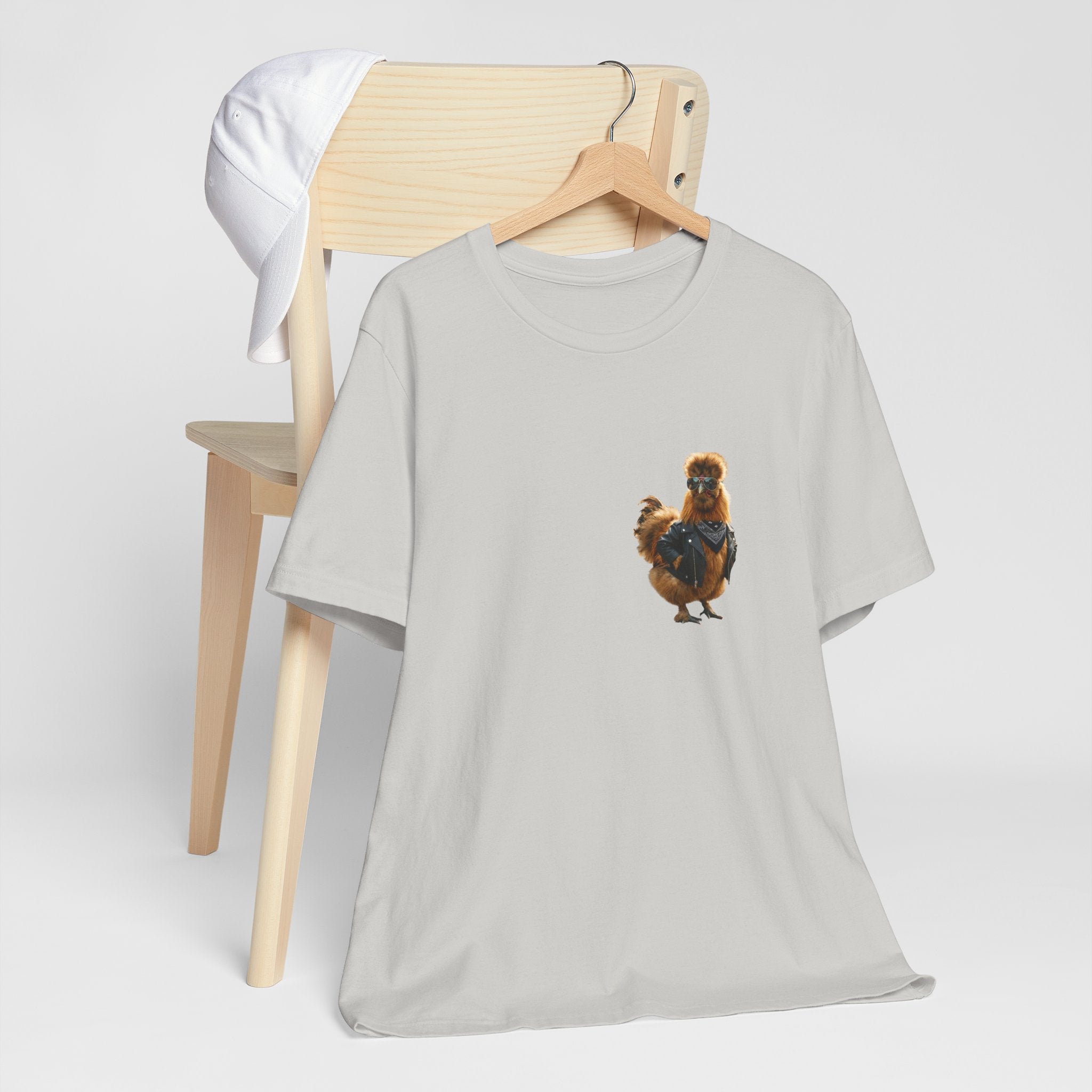 Chicken Graphic Tee — Cute Rooster Front & "CLUCK IT" Slogan Back