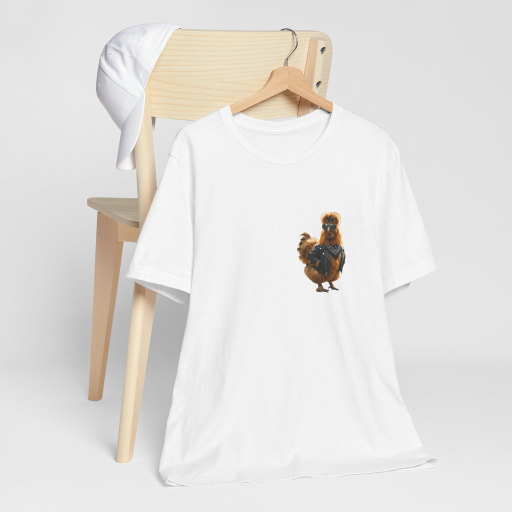 Chicken Graphic Tee — Cute Rooster Front & "CLUCK IT" Slogan Back