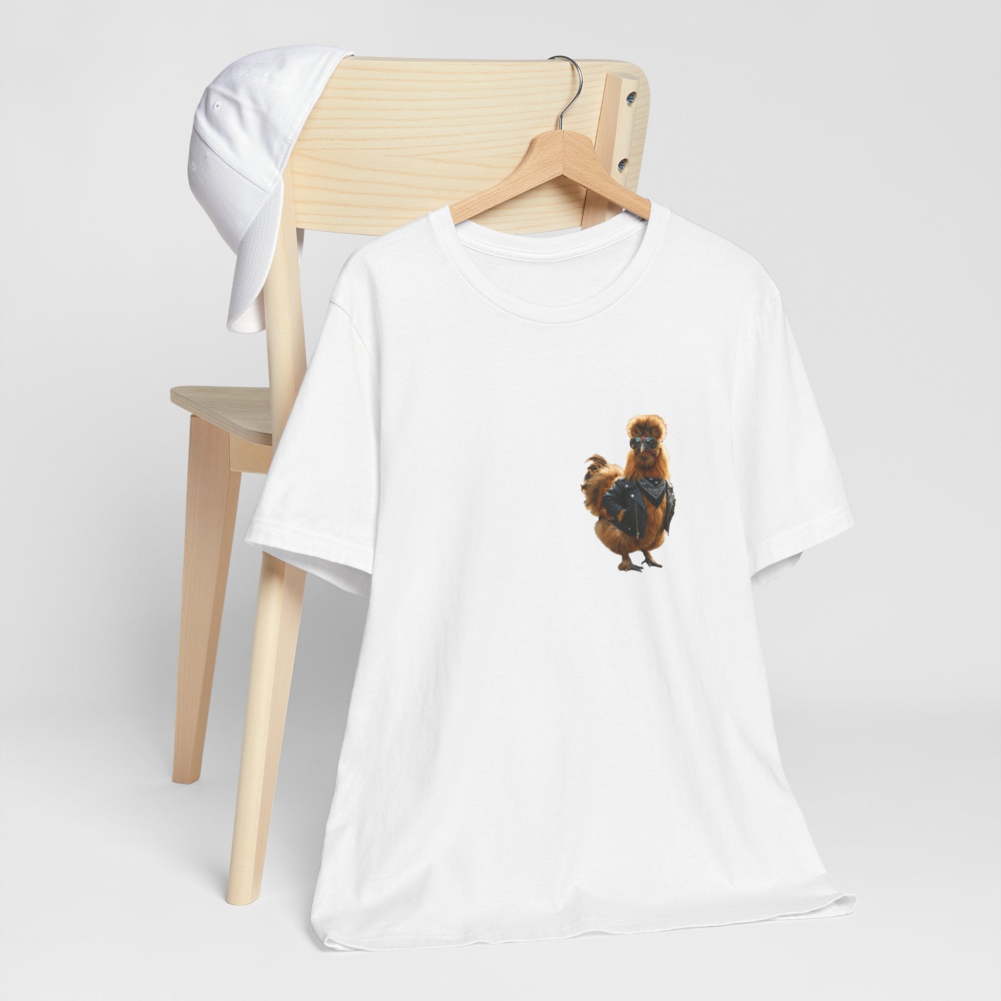 Chicken Graphic Tee — Cute Rooster Front & "CLUCK IT" Slogan Back