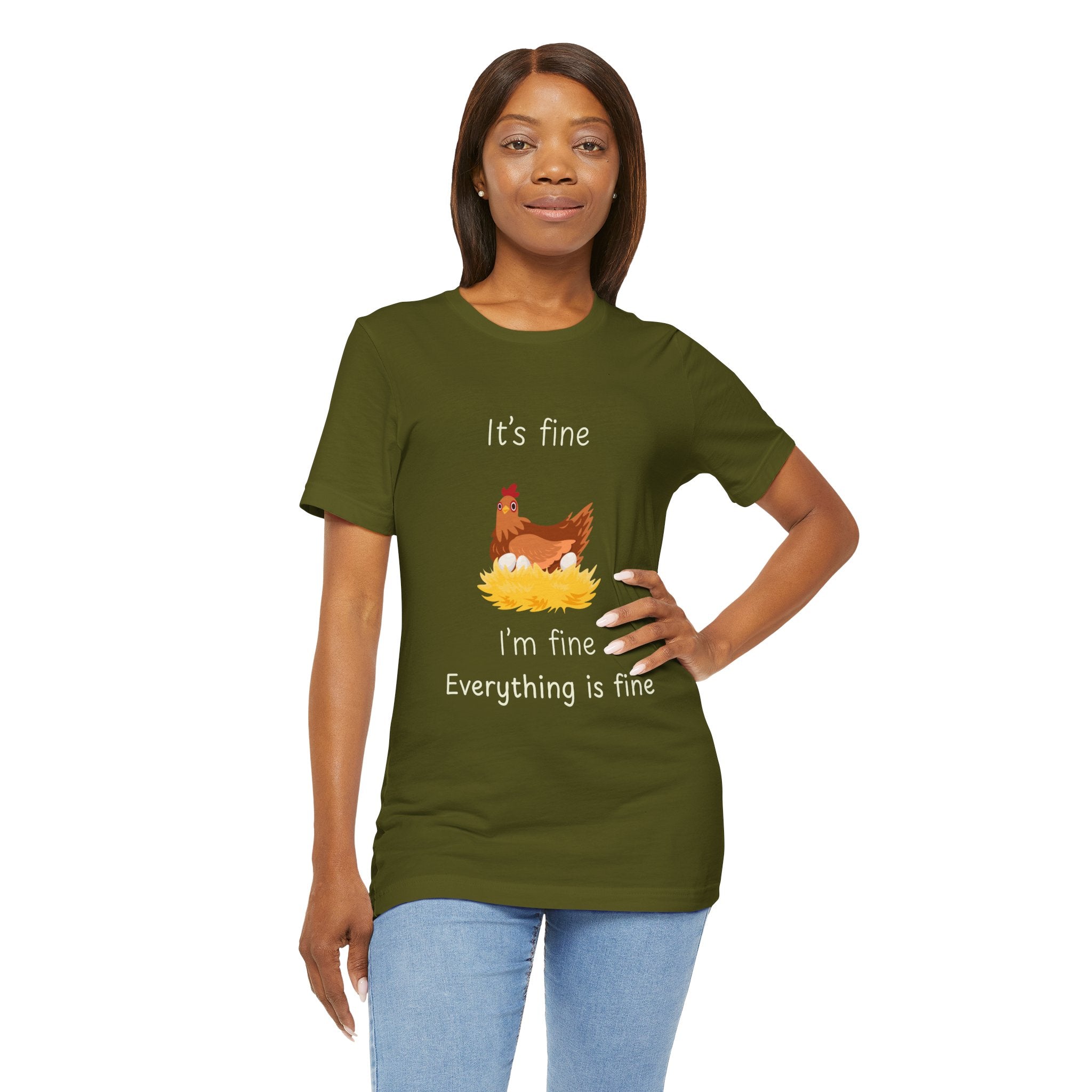 Chicken Graphic Tee — "It's Fine I'm Fine Everything Is Fine" Funny Farm T-Shirt