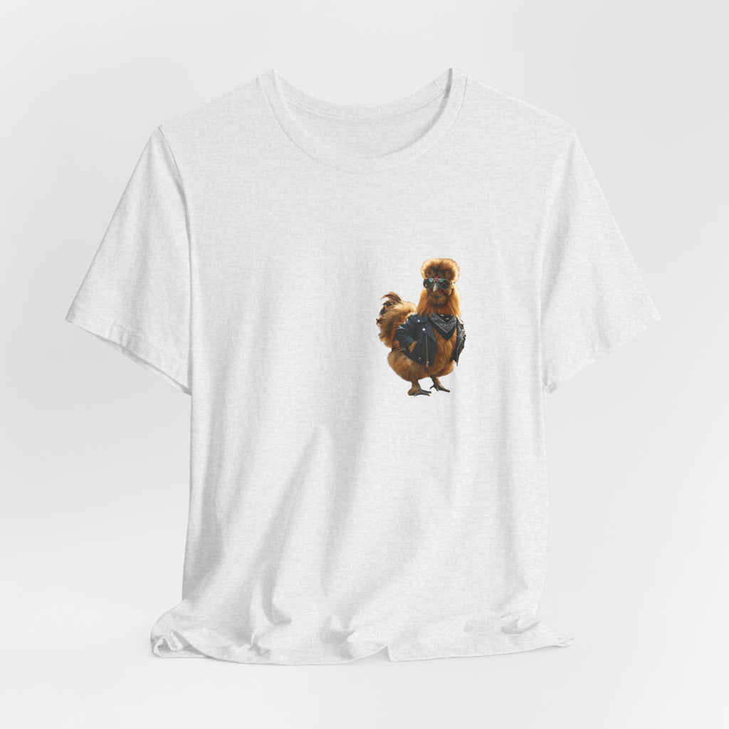 Chicken Graphic Tee — Cute Rooster Front & "CLUCK IT" Slogan Back