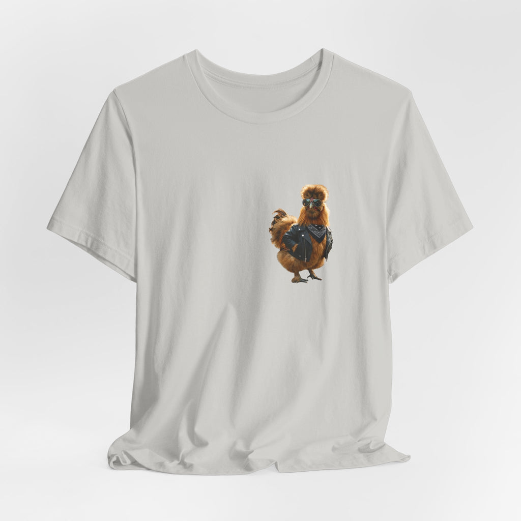Chicken Graphic Tee — Cute Rooster Front & "CLUCK IT" Slogan Back