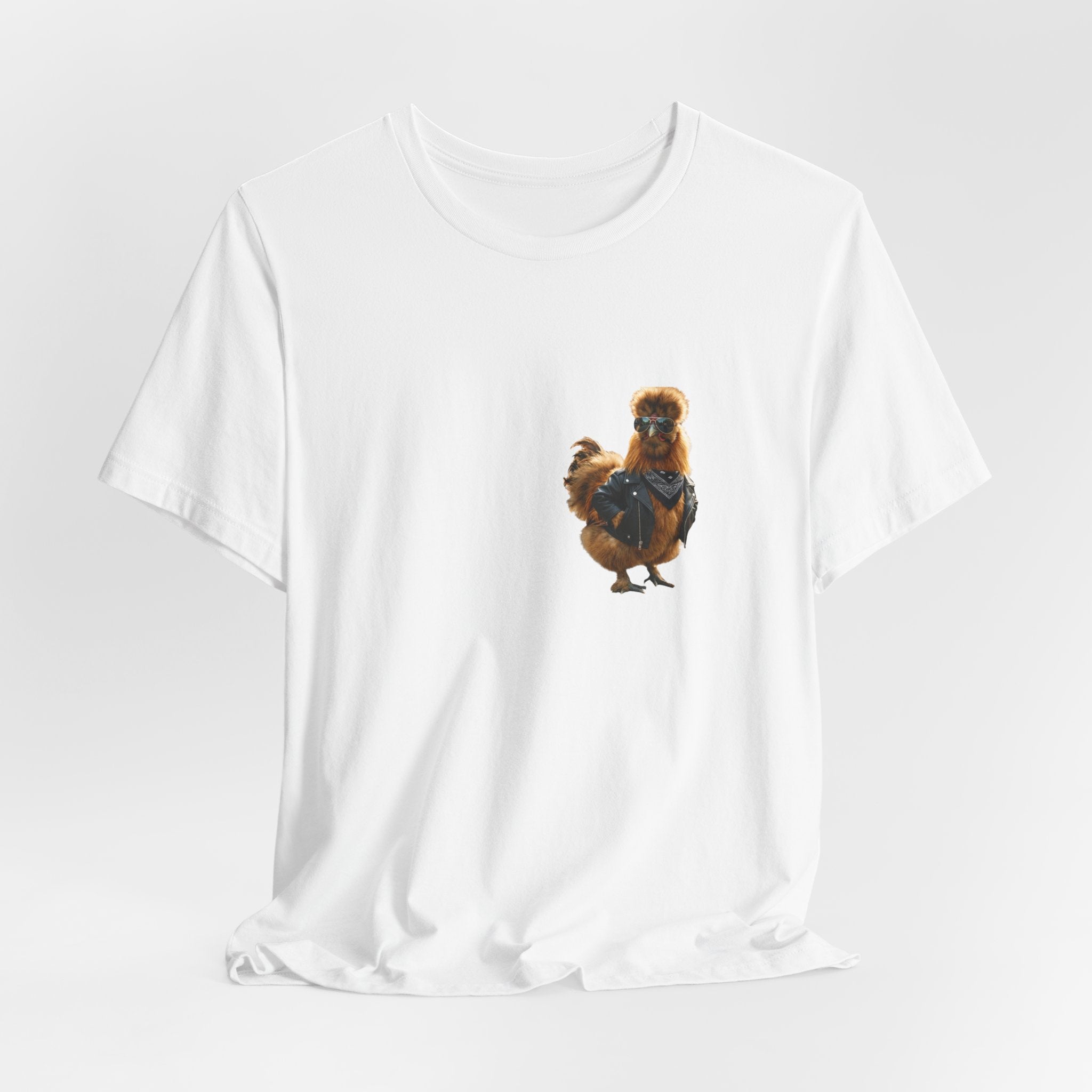 Chicken Graphic Tee — Cute Rooster Front & "CLUCK IT" Slogan Back