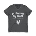 Protecting My Peace V-Neck Tee — "Currently on Airplane Mode" Relaxed Graphic Shirt