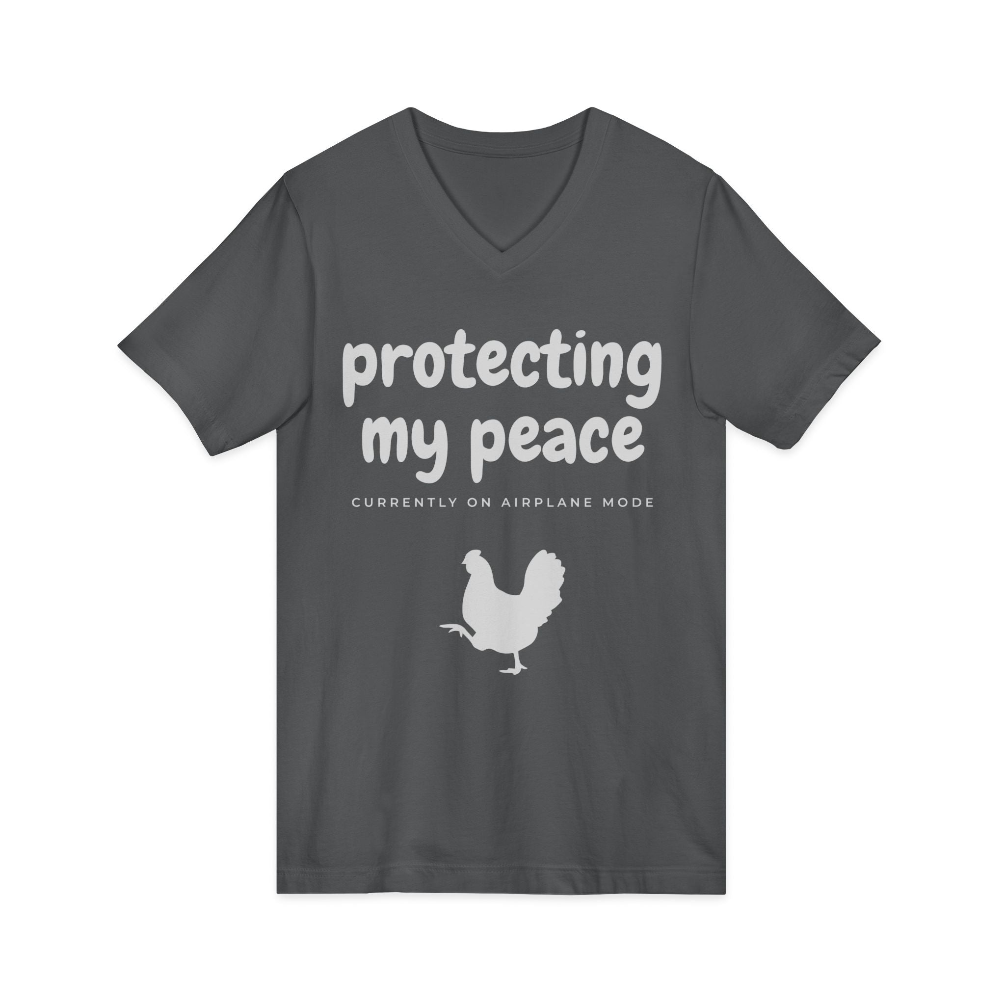 Protecting My Peace V-Neck Tee — "Currently on Airplane Mode" Relaxed Graphic Shirt