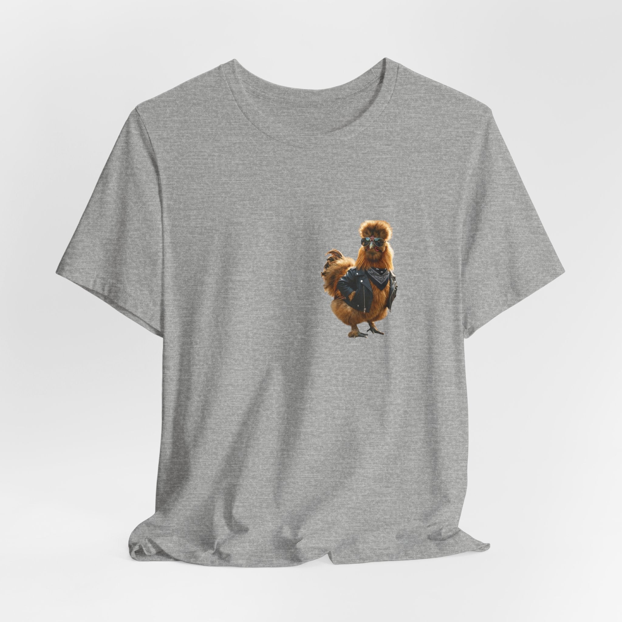 Chicken Graphic Tee — Cute Rooster Front & "CLUCK IT" Slogan Back