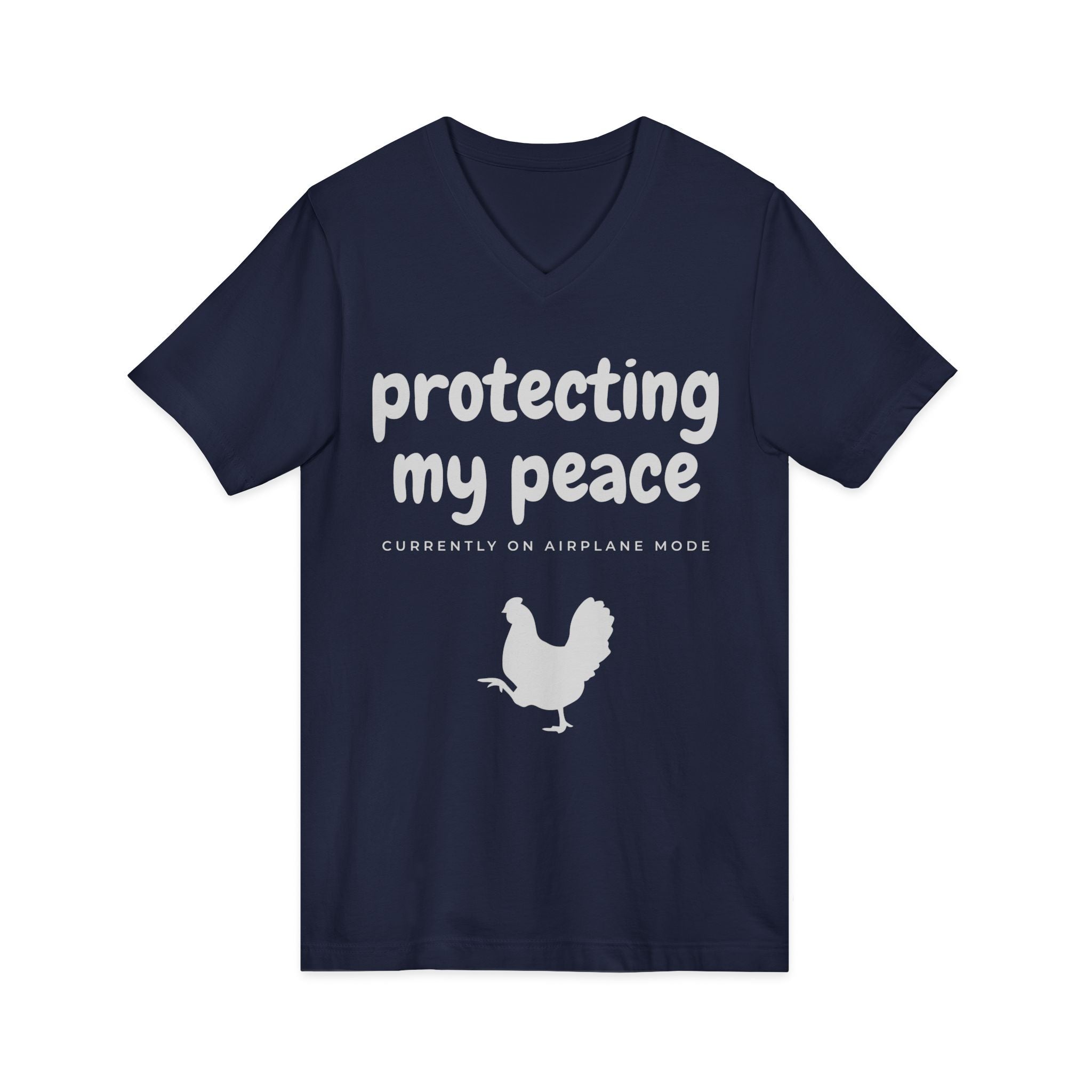 Protecting My Peace V-Neck Tee — "Currently on Airplane Mode" Relaxed Graphic Shirt