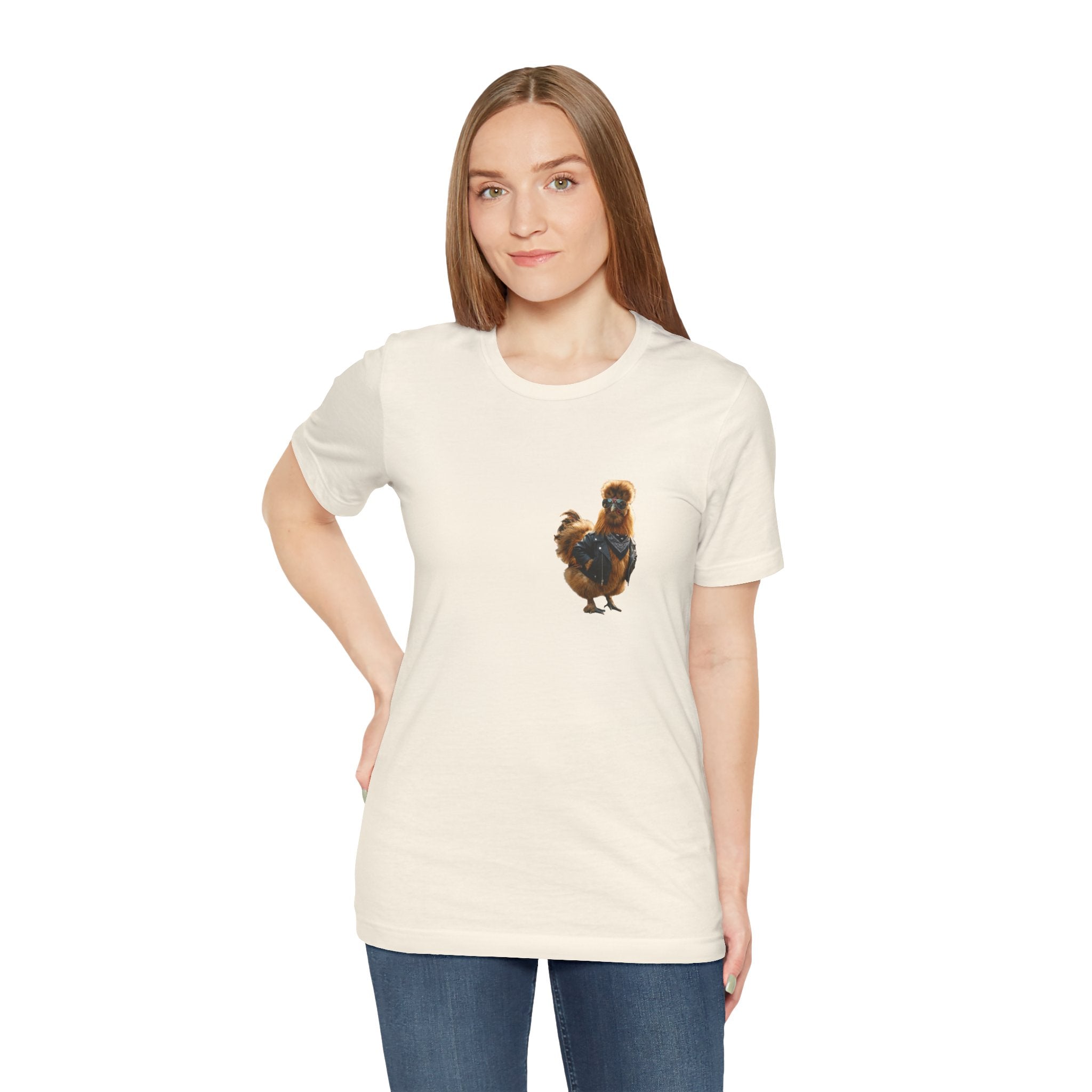 Chicken Graphic Tee — Cute Rooster Front & "CLUCK IT" Slogan Back