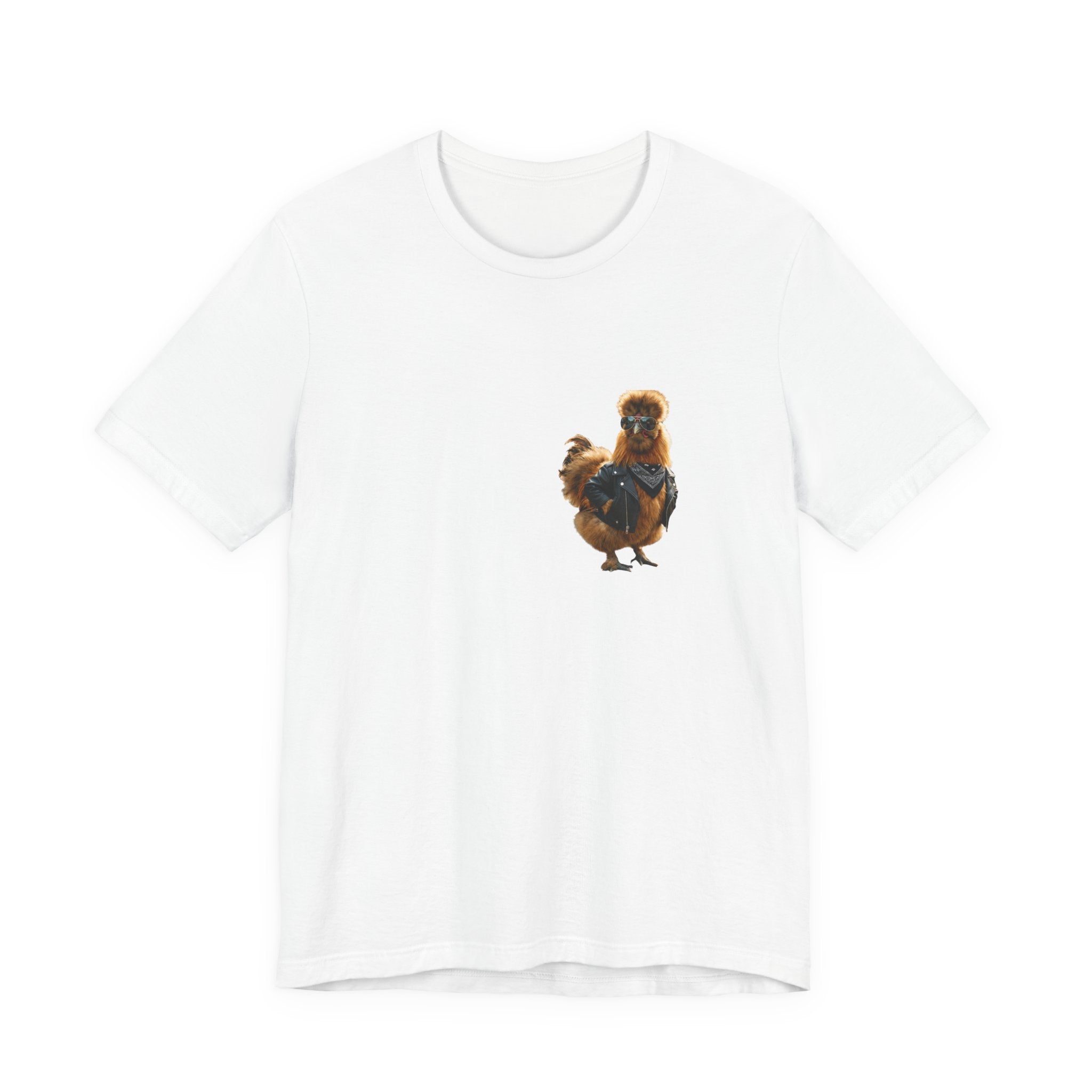 Chicken Graphic Tee — Cute Rooster Front & "CLUCK IT" Slogan Back