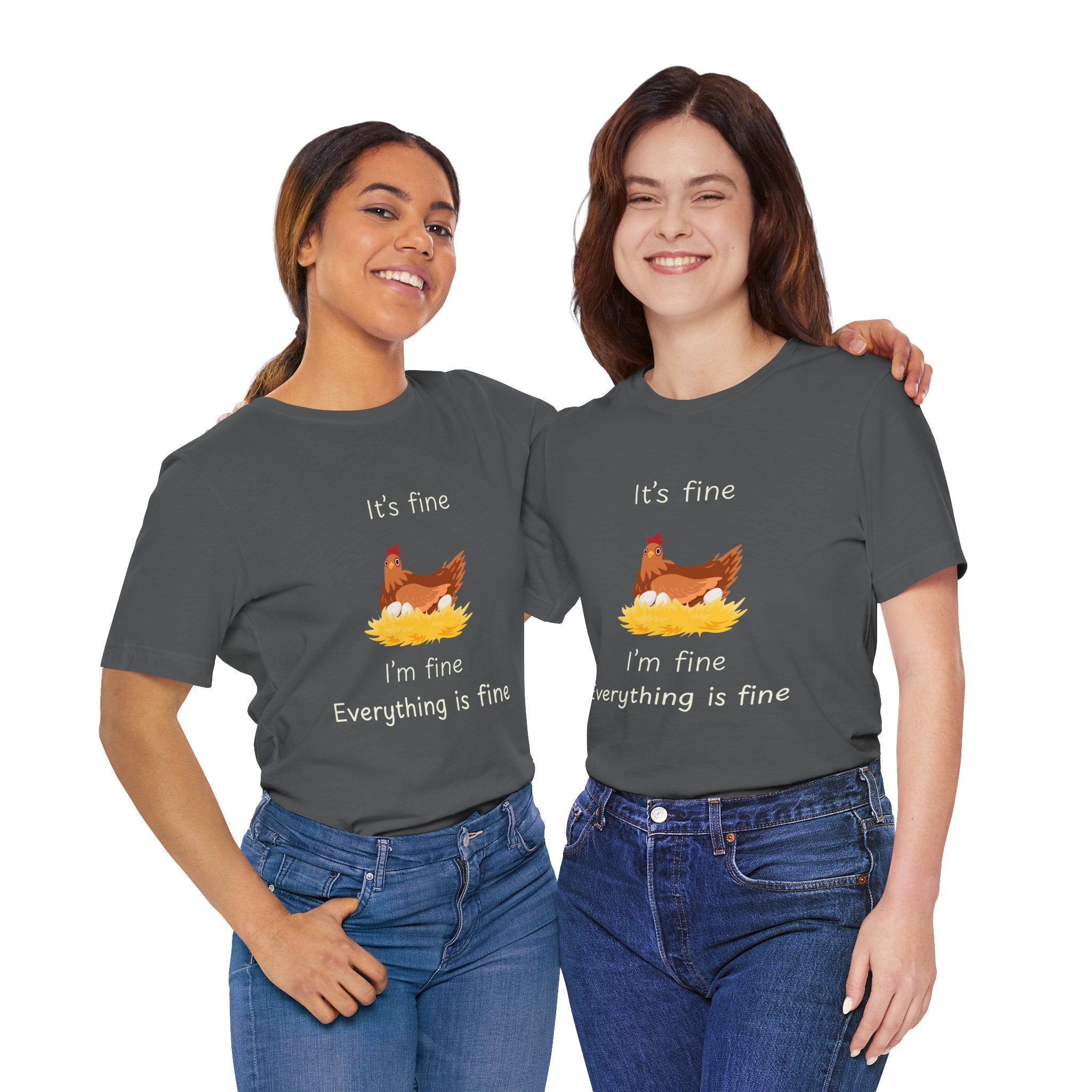 Chicken Graphic Tee — "It's Fine I'm Fine Everything Is Fine" Funny Farm T-Shirt