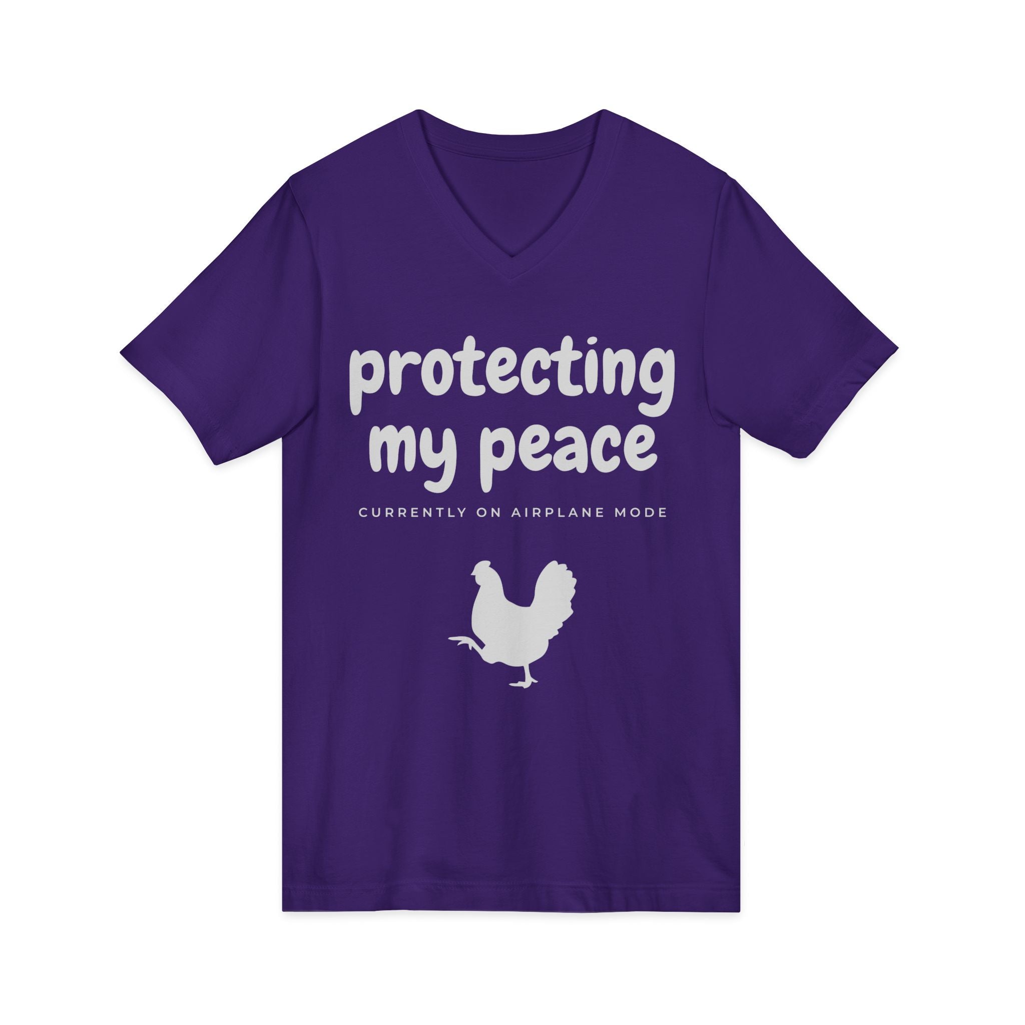 Protecting My Peace V-Neck Tee — "Currently on Airplane Mode" Relaxed Graphic Shirt