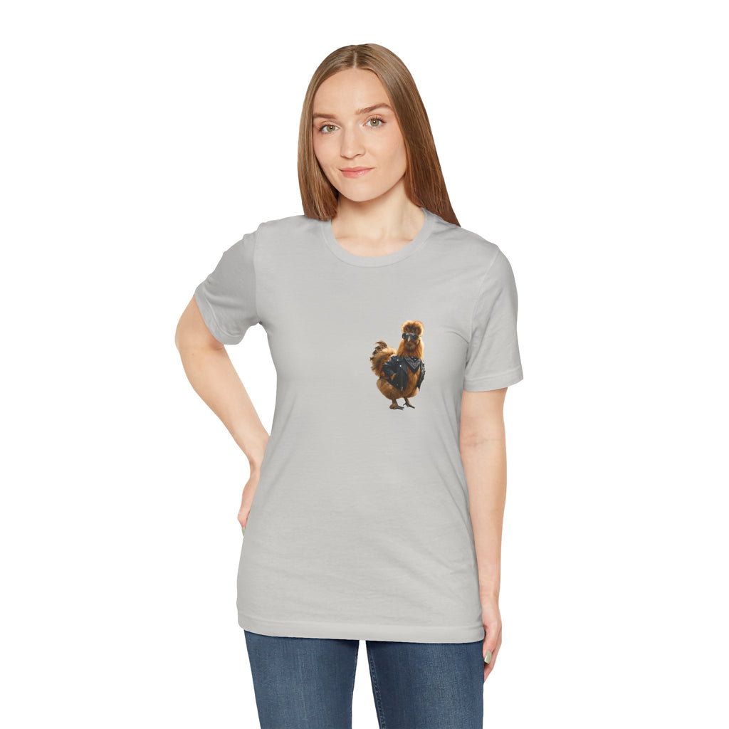 Chicken Graphic Tee — Cute Rooster Front & "CLUCK IT" Slogan Back