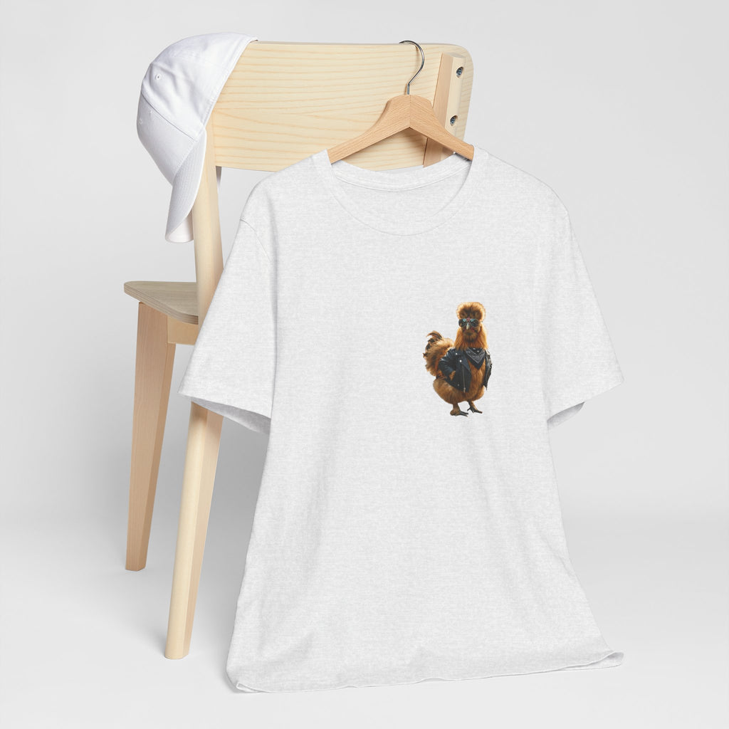 Chicken Graphic Tee — Cute Rooster Front & "CLUCK IT" Slogan Back