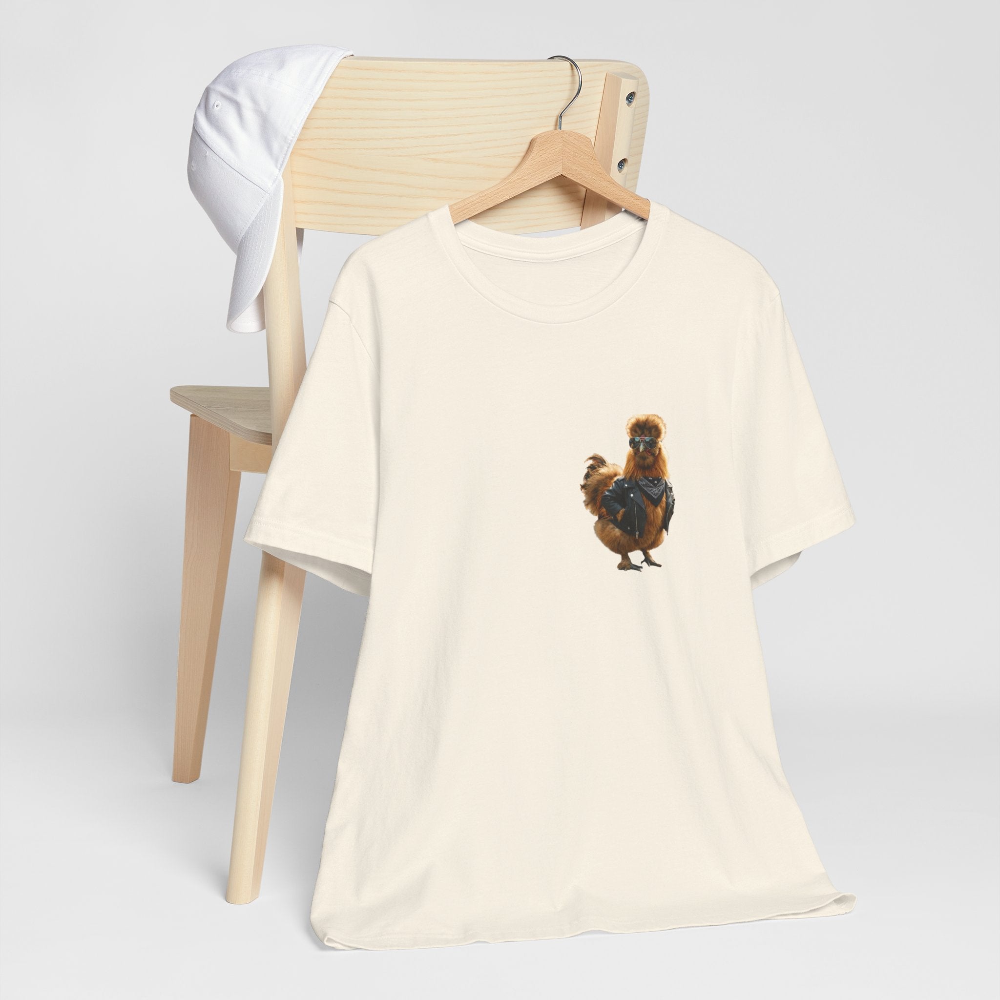 Chicken Graphic Tee — Cute Rooster Front & "CLUCK IT" Slogan Back