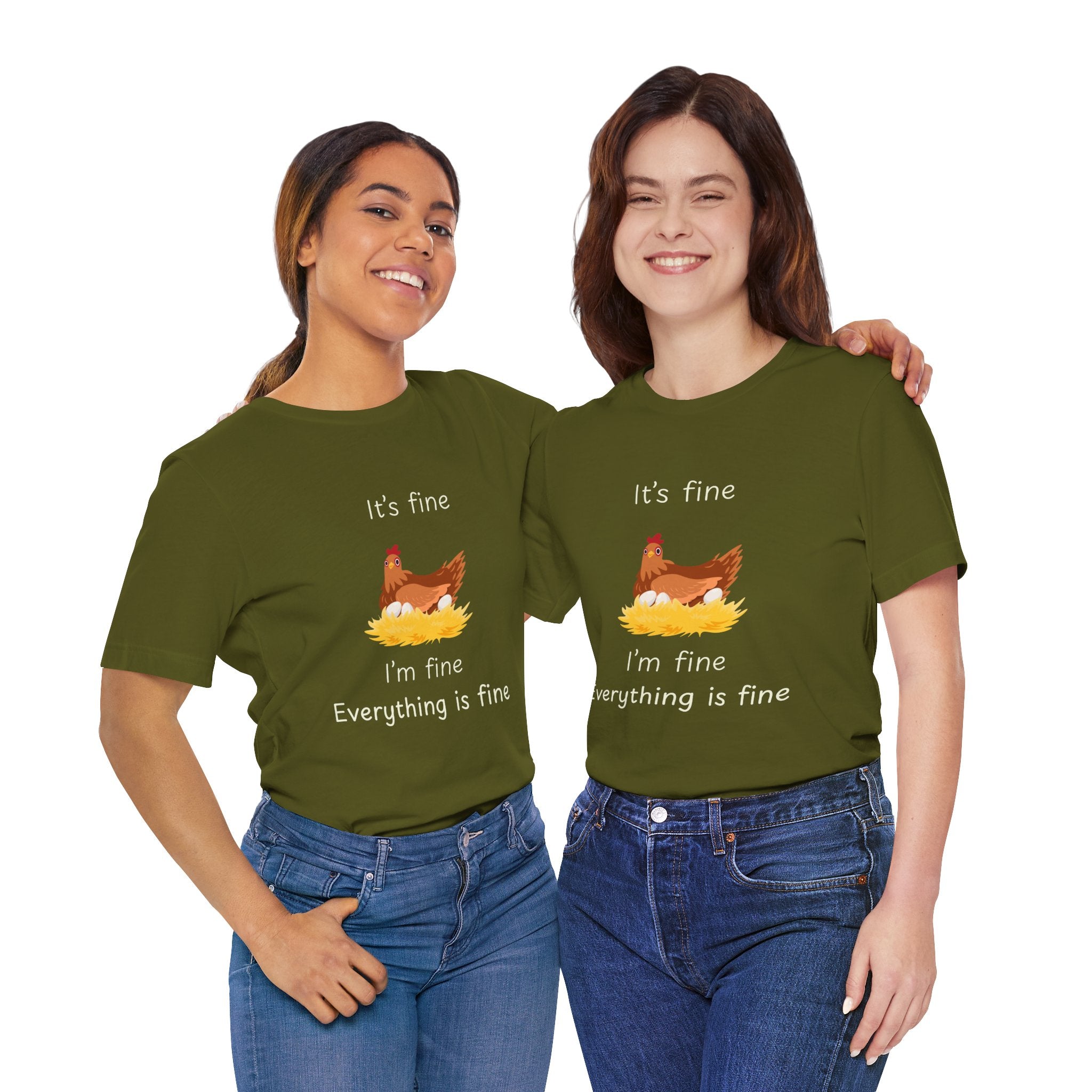Chicken Graphic Tee — "It's Fine I'm Fine Everything Is Fine" Funny Farm T-Shirt