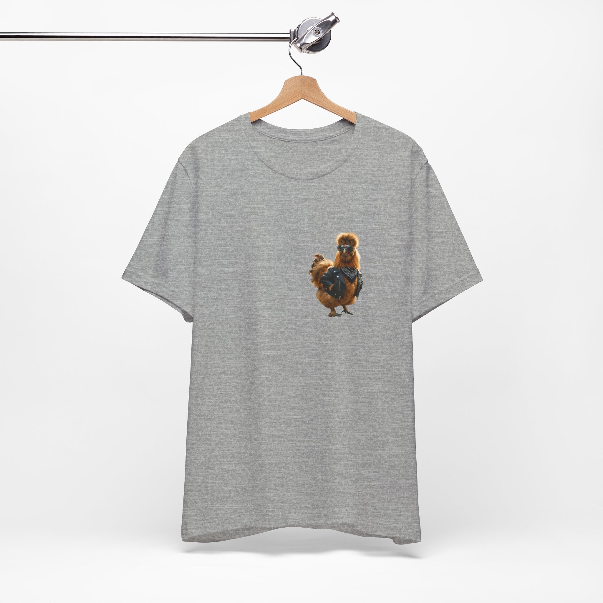 Chicken Graphic Tee — Cute Rooster Front & "CLUCK IT" Slogan Back