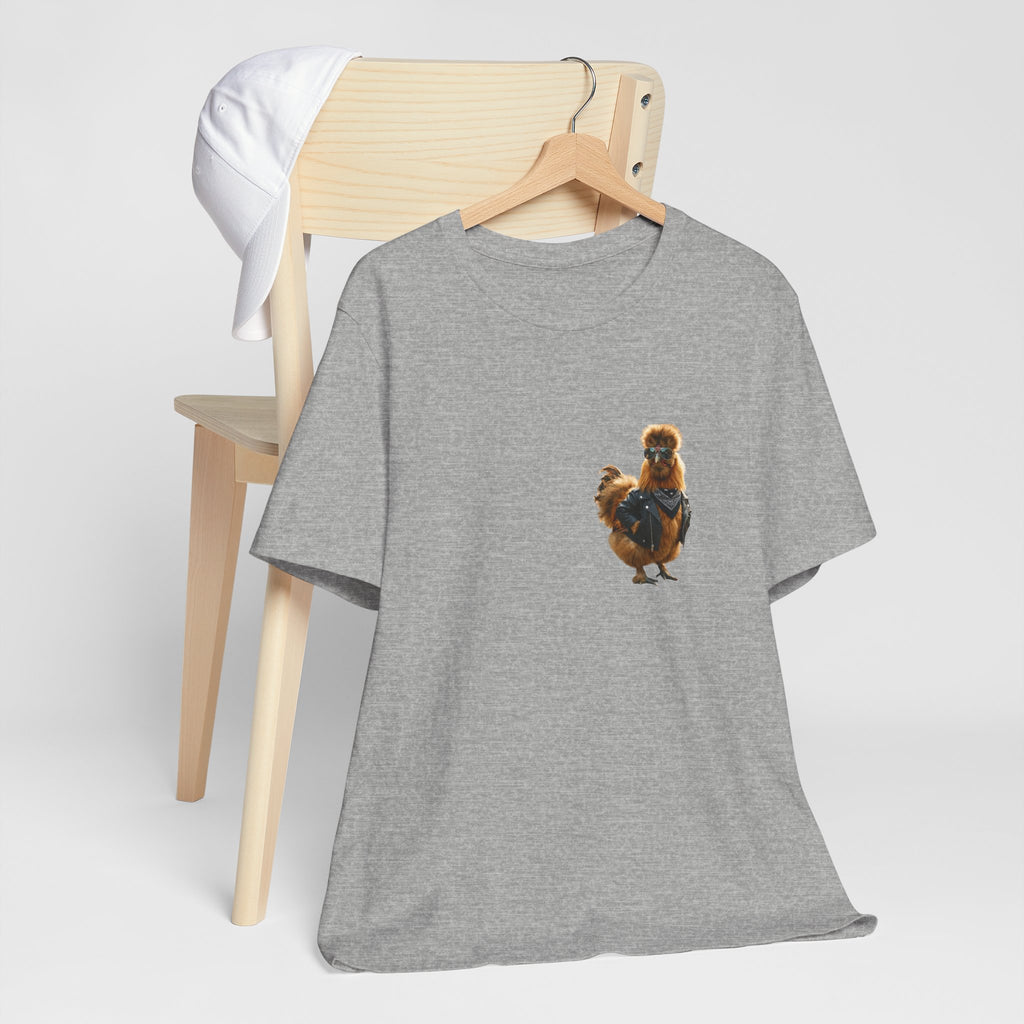 Chicken Graphic Tee — Cute Rooster Front & "CLUCK IT" Slogan Back
