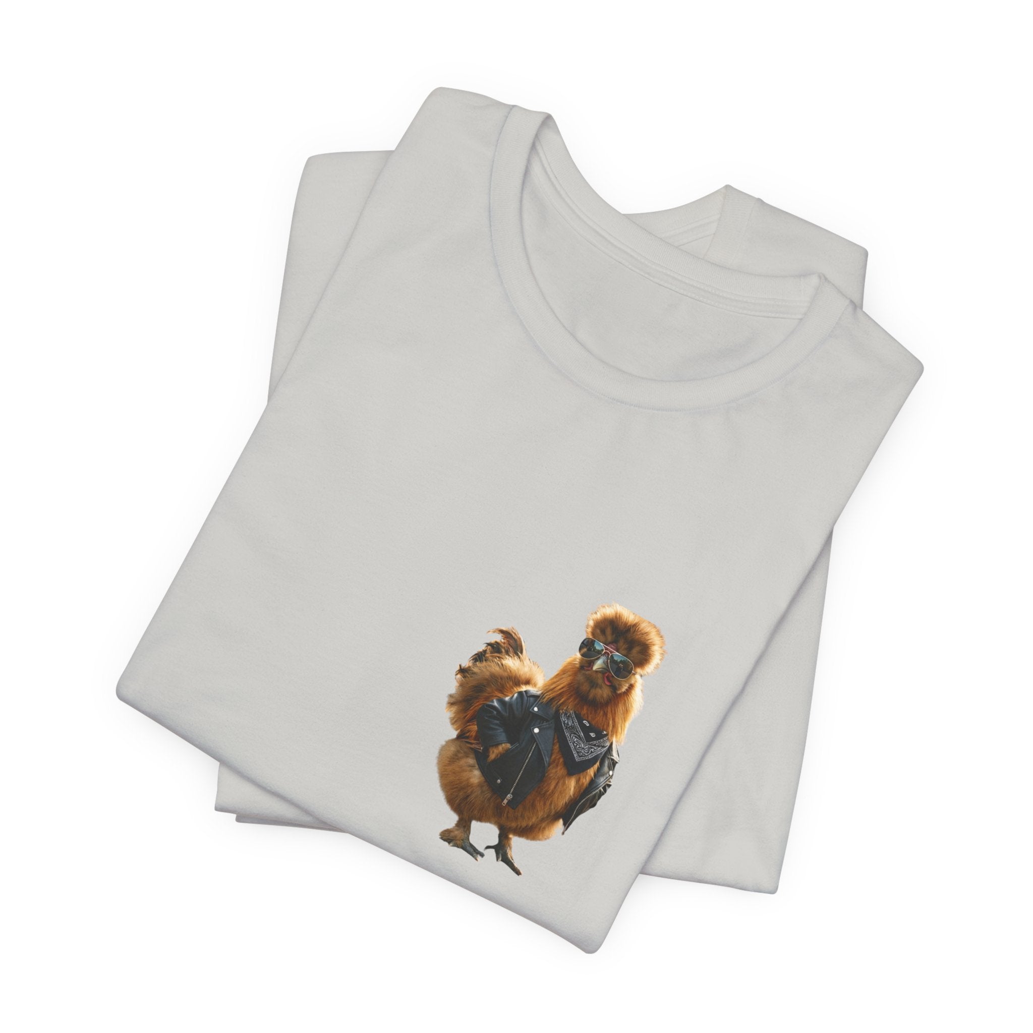 Chicken Graphic Tee — Cute Rooster Front & "CLUCK IT" Slogan Back